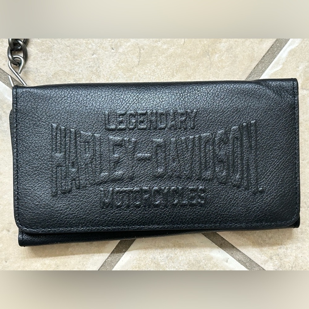 HARLEY DAVIDSON TRIFOLD WALLET WITH CHAIN
